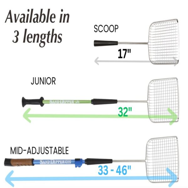 6156d06U6LL-2 Sand Dipper Cat Poop Scooper & Chicken Poop Scooper - Rugged Big 6" Square Stainless Steel Long Handle for Home Kitty Litter Scoop & Farm Chicken Coop Scooper (Mid-Adjustable)