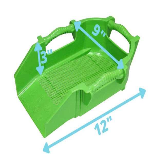 Sand Dipper Treasure Digger Shark Tooth Sifter & Sand Shovel – Ergonomic Multi-Handle Sand Sifter for The Beach with a Shovel-Shaped Head Makes It Easy to Dig & Sift to Find Treasures (Green)