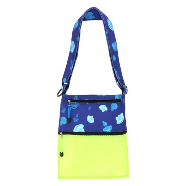 71AQIhDD7aL Sand Dipper 3 Pocket Shell Collecting Beach Bag Luxury Cotton Limited Edition Prints (Blue Jellyfish)