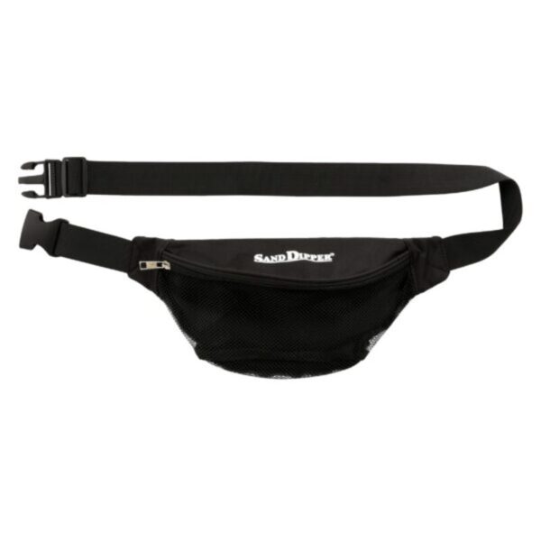 Sand Dipper Seashell Bag Fanny Pack for Women & Men - One Size Fits Most Shell Collecting Hip Bag With a Front Mesh Pocket & Hidden Zippered Pocket - Beachcombing Waist & Cross Body Bum Bag - Black