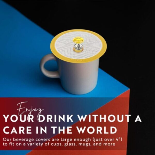 71N6KYXulTL-600x600 (1) Luxury Stainless Steel Wine Glass Covers - Set of 4 Bug-Free Outdoor Drink Cup Covers for Vino, Coffee, Tea, Beer. Keep Drinks Free from Flies, Bees, and Insects!