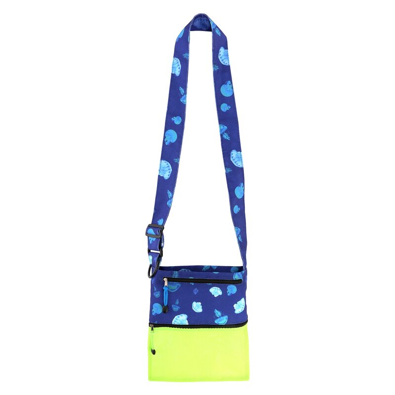 71Wcr48CerL (1) Sand Dipper 3 Pocket Shell Collecting Beach Bag Luxury Cotton Limited Edition Prints (Blue Jellyfish)