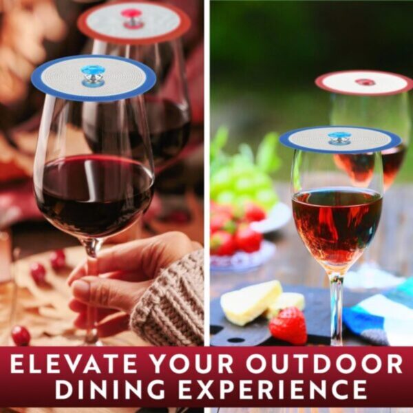 71jfuMxpKRL-600x600 (1) Luxury Stainless Steel Wine Glass Covers - Set of 4 Bug-Free Outdoor Drink Cup Covers for Vino, Coffee, Tea, Beer. Keep Drinks Free from Flies, Bees, and Insects!