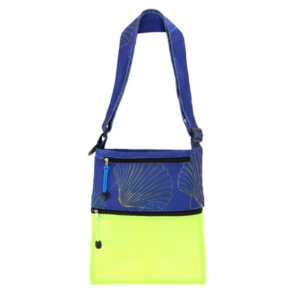 71qRUOCSlwL Sand Dipper 3 Pocket Shell Collecting Beach Bag Luxury Cotton Limited Edition Prints (Blue Shells)