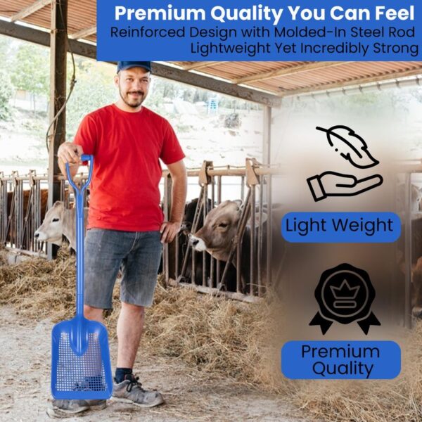 819QqxsyL-3 (1) Sand Dipper Treasure Shovel Digger Sifter - Tough Plastic Shovel for Beach, Chicken Coop Poop, Goat Stall Cleaning, and Backyard Barns