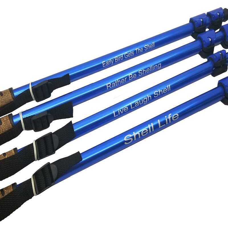 81X74QlsURL Sand Dipper Full Size with Custom Laser Scribing - Choice of Blue or Pink Pole with Small or Large Basket - Adjustable Beach Scoop Shovel & Sifter Tool for Beachcombing – Also Can Be a Walking Stick