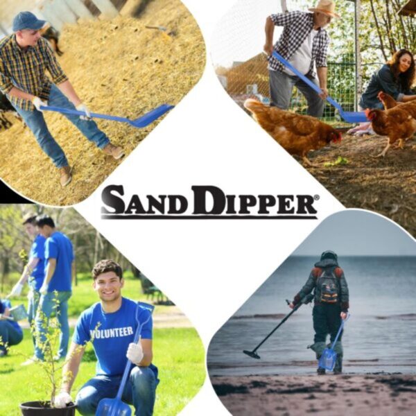 81bLqohPntL-2-600x600 (1) Sand Dipper Treasure Shovel Digger Sifter - Tough Plastic Shovel for Beach, Chicken Coop Poop, Goat Stall Cleaning, and Backyard Barns