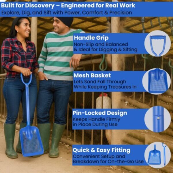 81llJop4HhL-2-600x600 (1) Sand Dipper Treasure Shovel Digger Sifter - Tough Plastic Shovel for Beach, Chicken Coop Poop, Goat Stall Cleaning, and Backyard Barns