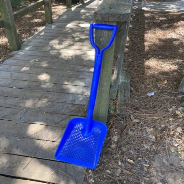 Sand Dipper Treasure Shovel Digger Sifter - (Factory Slight Blemish) Tough Plastic Shovel for Beach, Chicken Coop Poop, Goat Stall Cleaning, and Backyard Barns